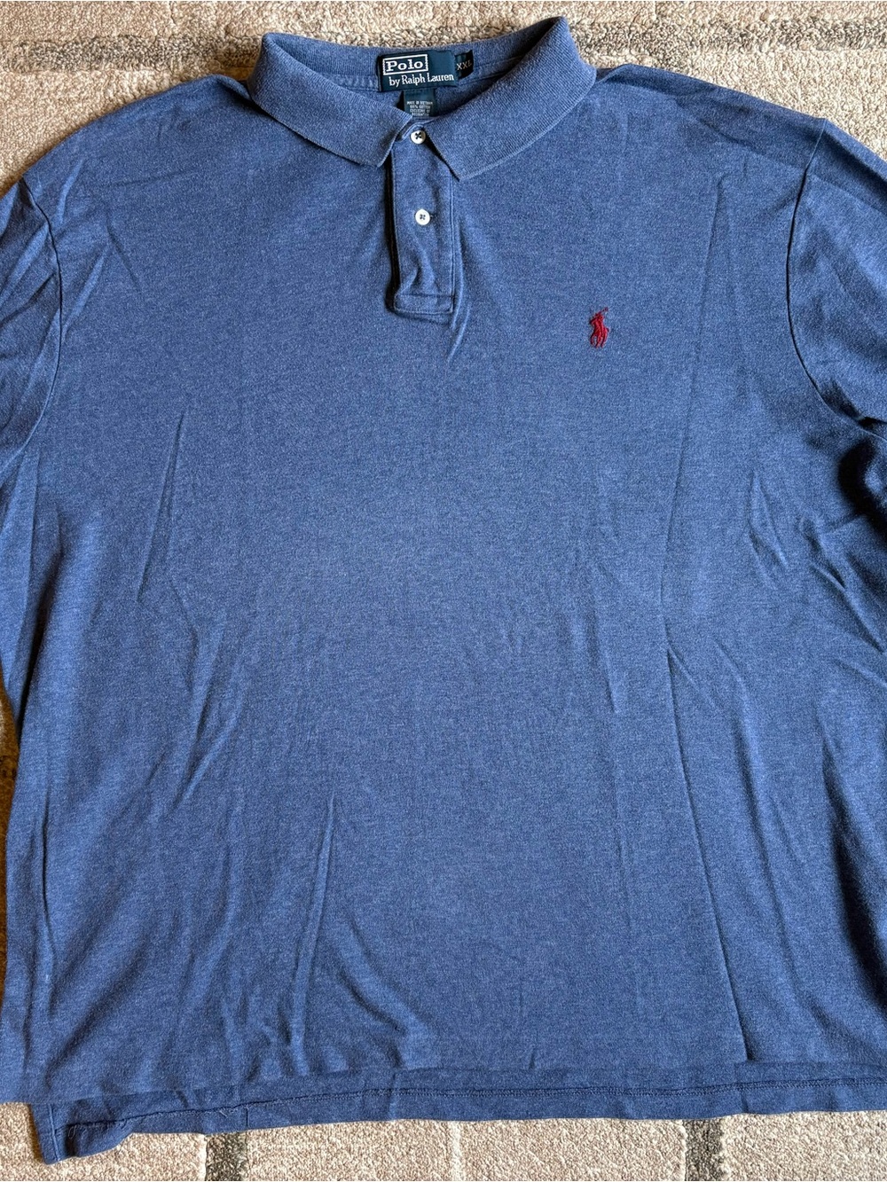 Polo Ralph Lauren Polo Shirt Color Blue Red Logo XXL FLAW